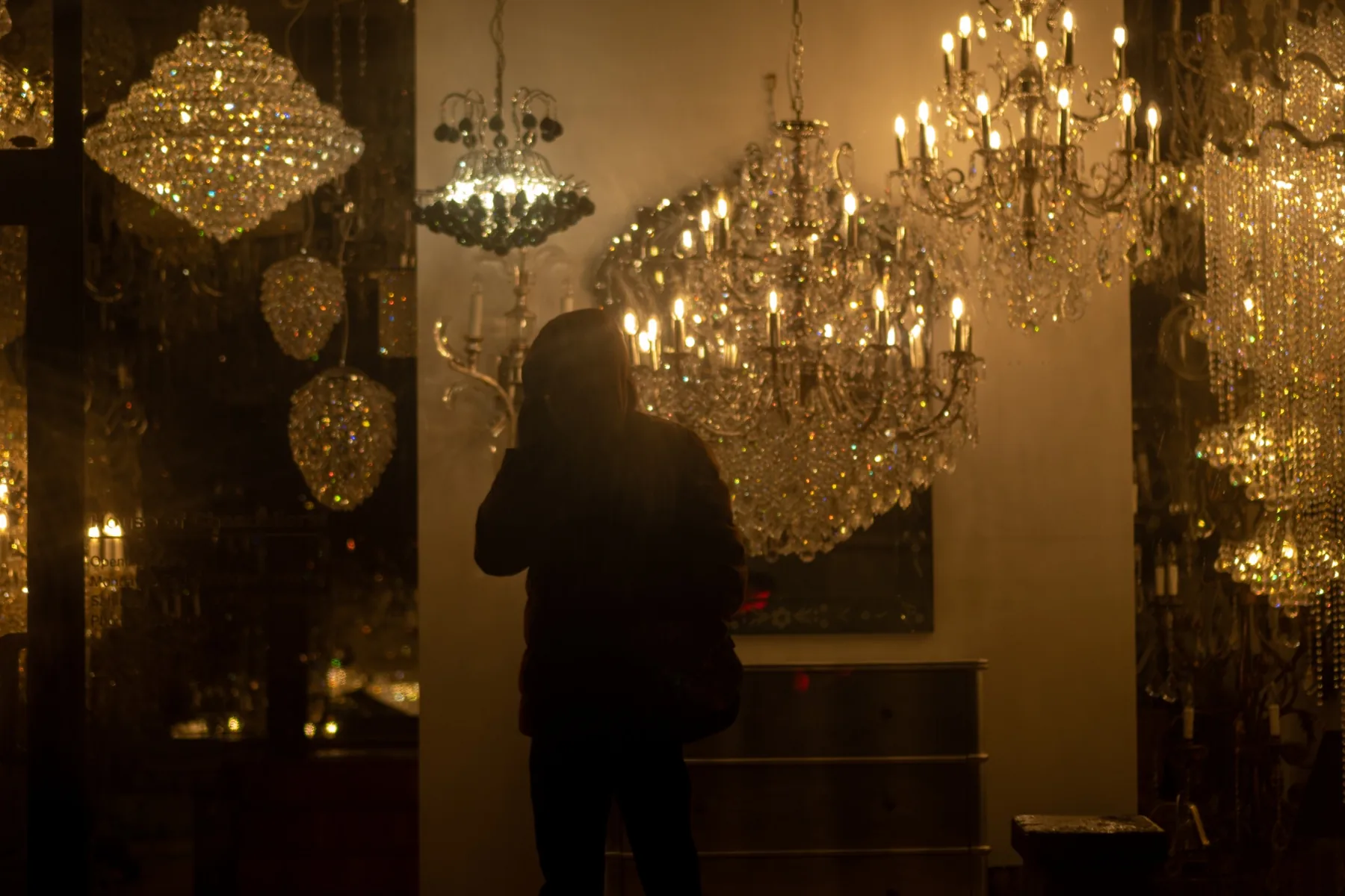 Chandelier shop window