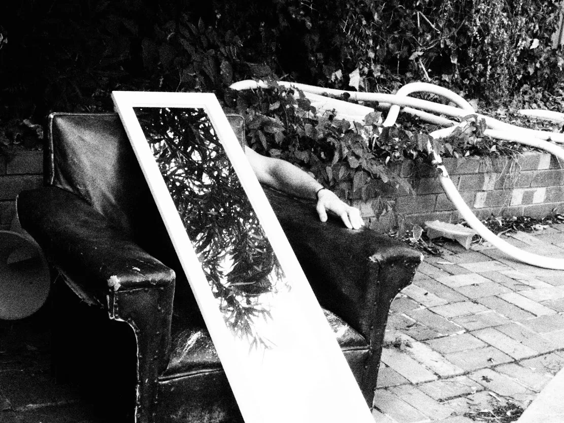 Couch and mirror